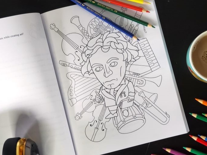 Example page with Beethoven's illustration