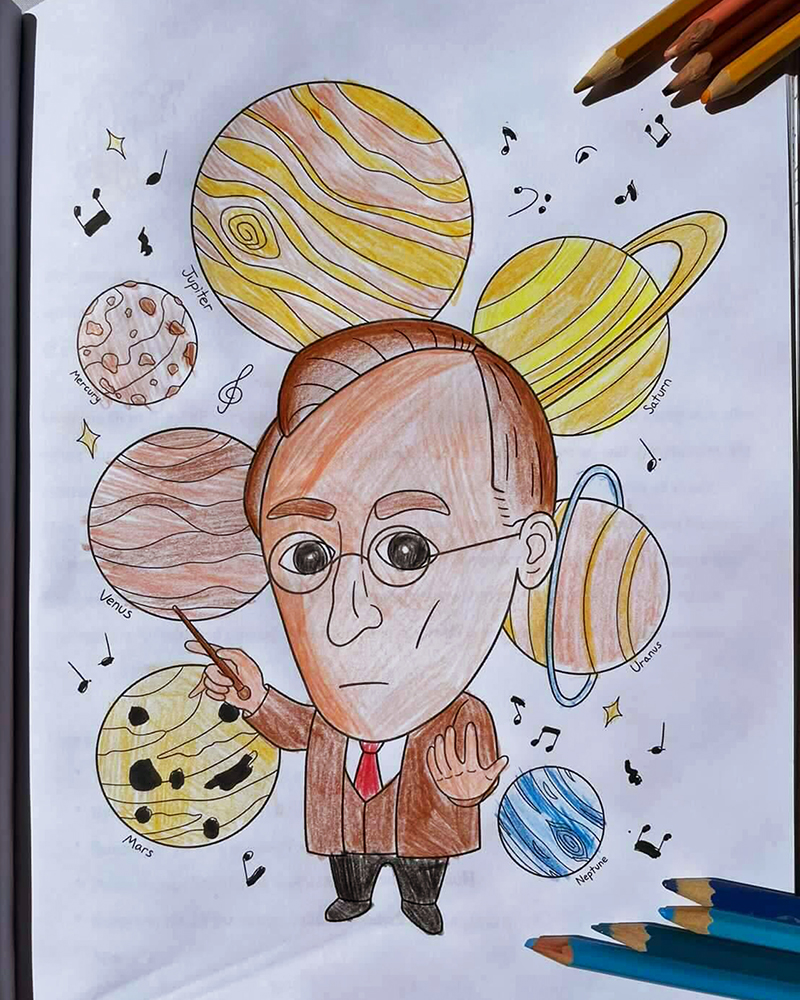 Holst coloured with rainbow planets