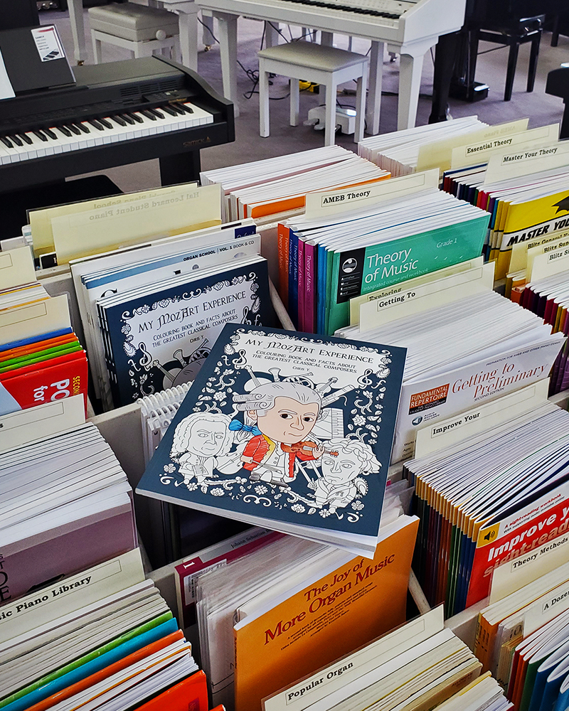 Classical Music Colouring Book sold in a Melbourne Music Store